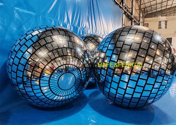 1.5m 2m PVC Silver Inflatable Disco Mirror Balloons For Dance Party Nightclub Decoration