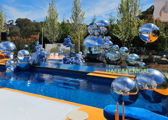 0.8m 1m 2m Inflatable PVC Silver Mirror Balloons For Luxe Pool Party