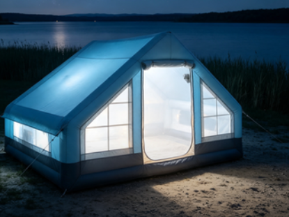 UV Protection UPF 50+ Inflatable Air Tent with Waterproof Polyethylene Floor and Quick Setup in 10-13 Minutes