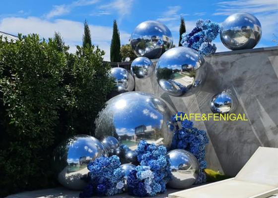 0.4m  10m بادکنک دو لایه ای پی وی سی بادکنک های آینه ای نقره ای برای رویدادها شرکت های اجاره