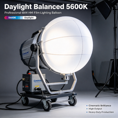 نور بالونی حرفه‌ای 6 کیلووات HMI با نور روز 5600 کلوین و کنترل DMX
